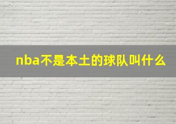 nba不是本土的球队叫什么