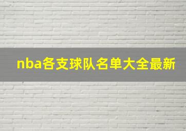 nba各支球队名单大全最新