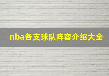 nba各支球队阵容介绍大全