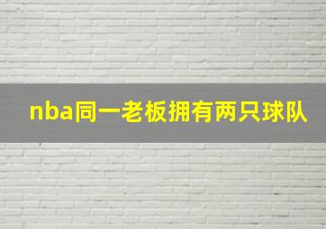 nba同一老板拥有两只球队