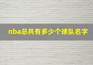 nba总共有多少个球队名字