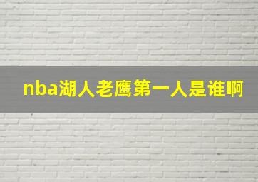 nba湖人老鹰第一人是谁啊