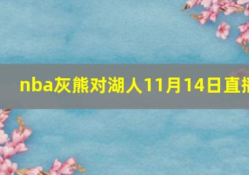 nba灰熊对湖人11月14日直播