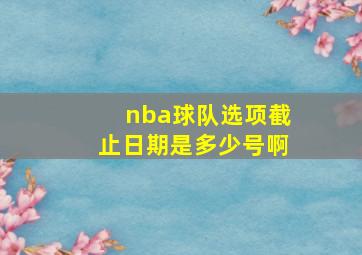 nba球队选项截止日期是多少号啊