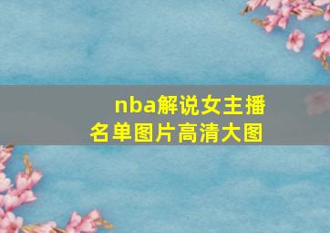 nba解说女主播名单图片高清大图