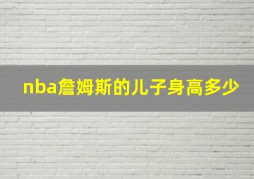 nba詹姆斯的儿子身高多少