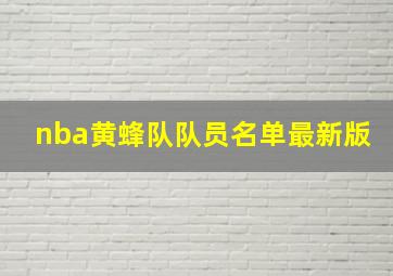 nba黄蜂队队员名单最新版