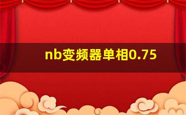 nb变频器单相0.75