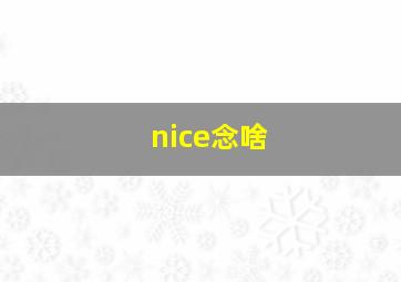 nice念啥