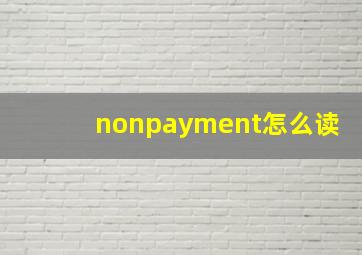 nonpayment怎么读