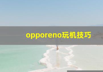 opporeno玩机技巧