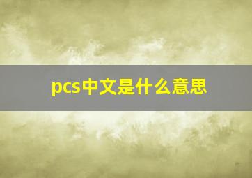 pcs中文是什么意思