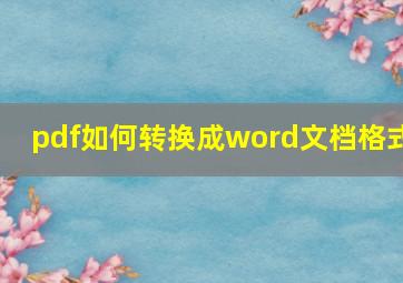 pdf如何转换成word文档格式