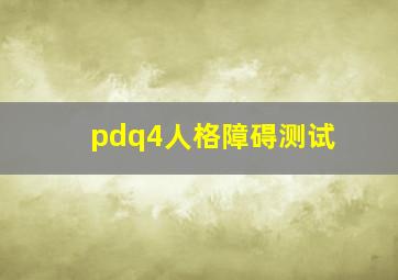 pdq4人格障碍测试