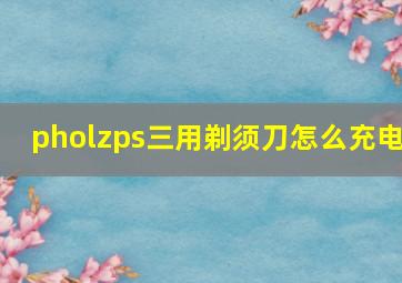 pholzps三用剃须刀怎么充电