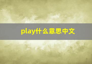 play什么意思中文