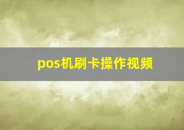 pos机刷卡操作视频