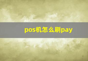 pos机怎么刷pay