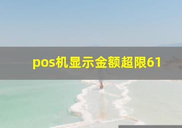 pos机显示金额超限61