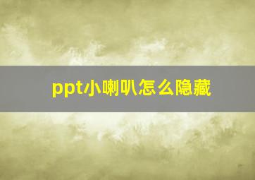 ppt小喇叭怎么隐藏