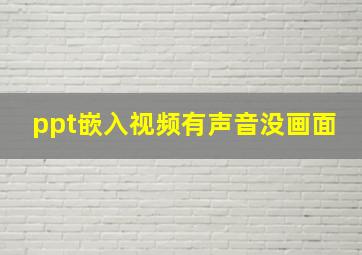 ppt嵌入视频有声音没画面