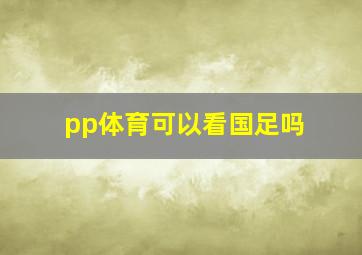 pp体育可以看国足吗