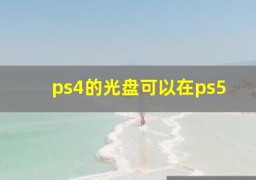 ps4的光盘可以在ps5