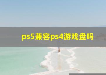 ps5兼容ps4游戏盘吗