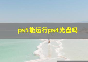 ps5能运行ps4光盘吗