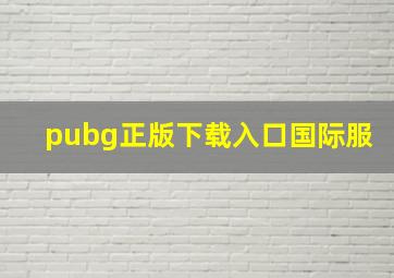 pubg正版下载入口国际服