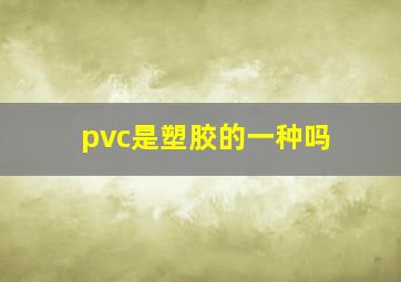 pvc是塑胶的一种吗