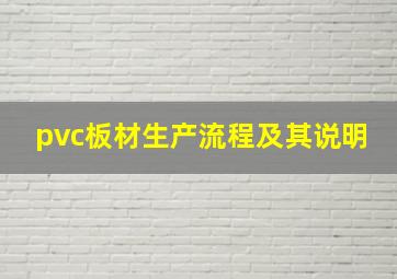 pvc板材生产流程及其说明