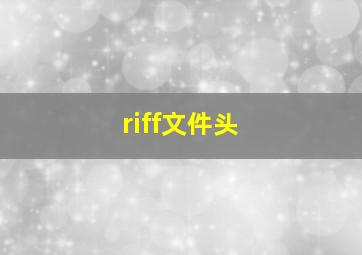 riff文件头