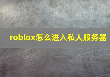 roblox怎么进入私人服务器