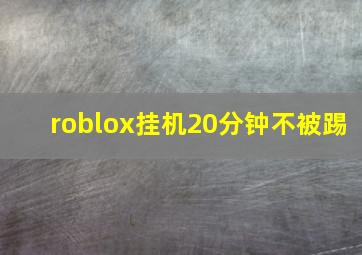 roblox挂机20分钟不被踢