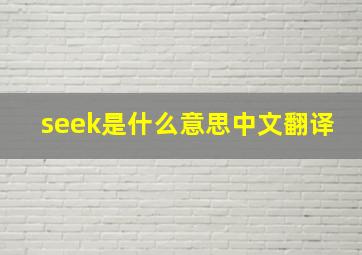 seek是什么意思中文翻译