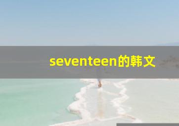 seventeen的韩文