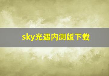 sky光遇内测版下载