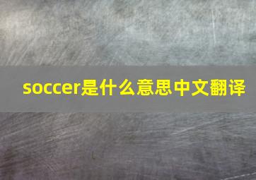 soccer是什么意思中文翻译