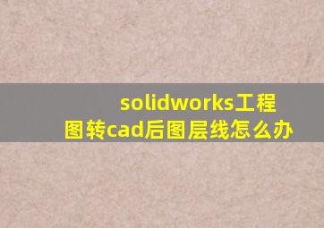 solidworks工程图转cad后图层线怎么办