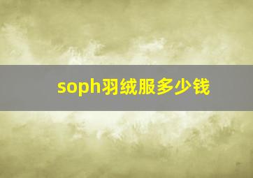 soph羽绒服多少钱