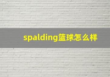 spalding篮球怎么样