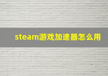 steam游戏加速器怎么用