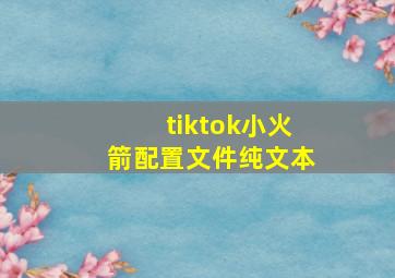 tiktok小火箭配置文件纯文本