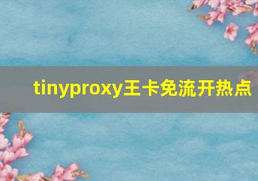 tinyproxy王卡免流开热点