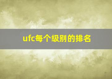 ufc每个级别的排名