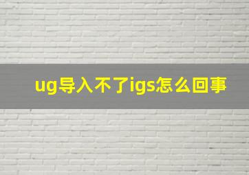 ug导入不了igs怎么回事