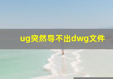 ug突然导不出dwg文件