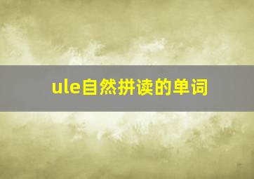 ule自然拼读的单词