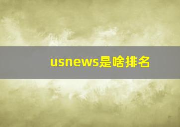 usnews是啥排名